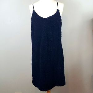 SzL Do+Be Navy Velvet Sequin Shift Dress